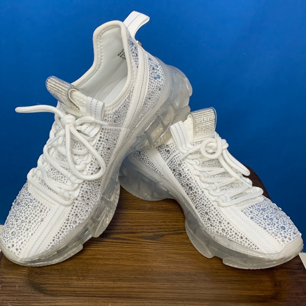 Steve Madden bling white tennis shoes